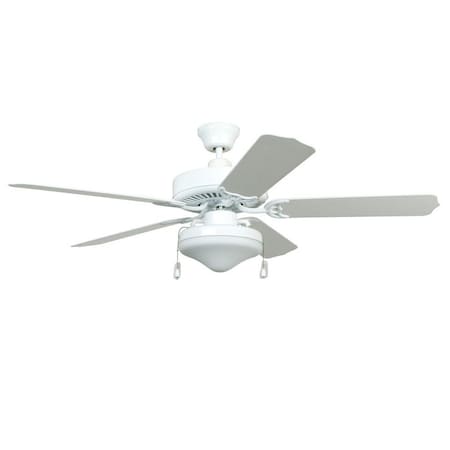 Outdoor 52White Finish Ceiling Fan Includes Blades And Led Light Kit
